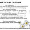 Thank you to the Parishioners, January 5, 2026  